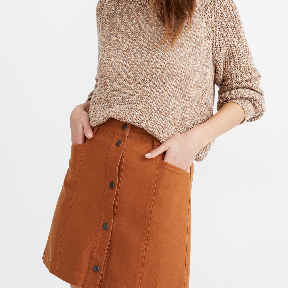 Madewell Size 0 Button-Front A-Line Pocket Mini Skirt
